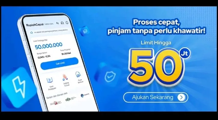 Inilah Pinjol Limit Tinggi Hingga Rp50 Juga Dengan Bunga Rendah, (Foto: Aplikasi Rupiah Cepat)