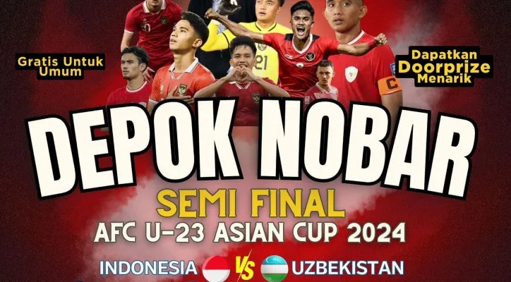 Depok Nobar dalam ajang pertandingan Semi Final Piala AFC U-23 (Instagram Pemkot Depok)