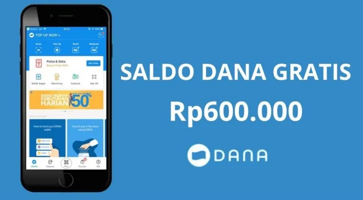 Rp600.000 Saldo DANA Gratis berhasil masuk ke dompet elektronik dari aplikasi penghasil uang! (Foto: Poskota/Herdyan Anugrah Triguna)