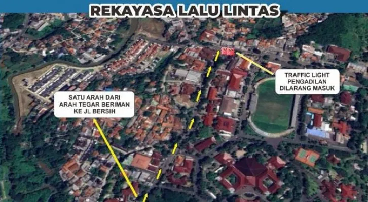 Peta rekayasa lalu lintas di Cibinong Bogor pada Senin, 3 Juni 2024. (Dok. Polres Bogor)