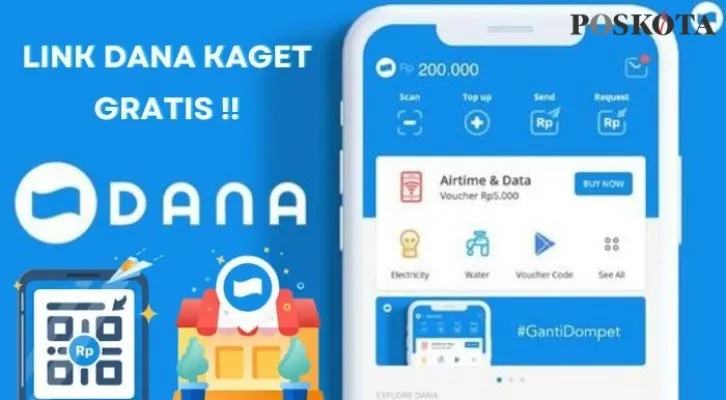 Saldo DANA gratis Rp125.000 telah menjadi milik anda sekarang dan segera klaim ke dompet elektronik. (Poskota/Aldi h Irawan)