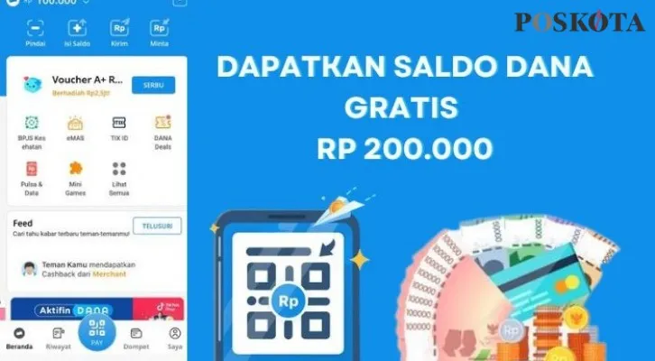 Saldo DANA gratis Rp200.000 dari game penghasil uang ini bisa Anda klaim dan cairkan ke dompet elektronik sekarang. (Foto: Poskota/Aldi Irawan)