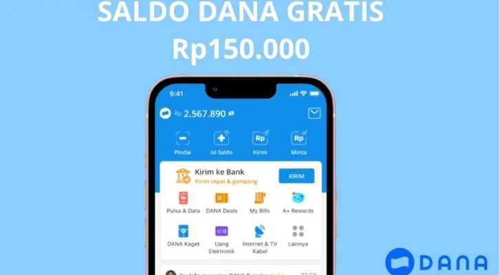 Hari ini saldo DANA gratis Rp100.000 berhasil masuk ke dompet elektronik Anda yang terhubung dengan nomor HP. Klaim sekarang (Foto: Poskota/Herdyan Anugrah Triguna)