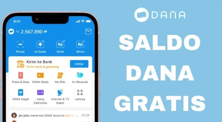 Dapatkan saldo DANA gratis Rp500.000 hari ini langsung masuk ke dompet elektronik dari apk penghasil uang. (Foto: Poskota/Herdyan Anugrah Triguna)