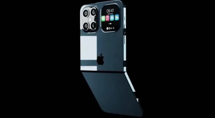 Seri Iphone lipat pertama yang dikabarkan akan dirilis, desain menyerupai galaxy flip. (Foto: Youtube/ConceptsiPhone)