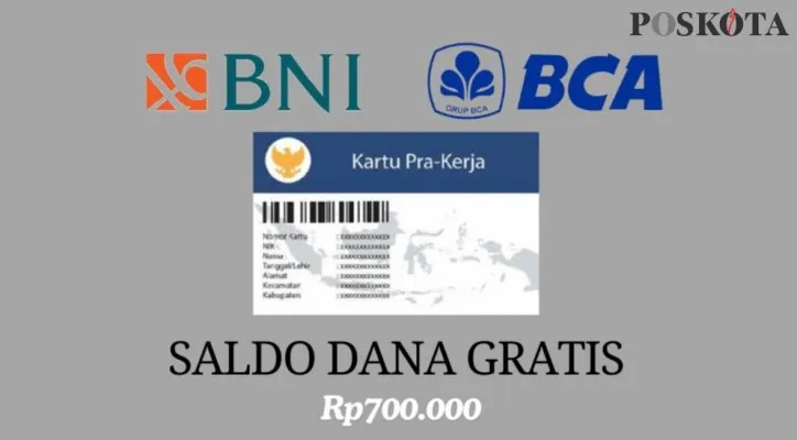 Nomor rekening BCA dan BNI kamu berhak terima saldo DANA gratis Rp700.000 dari subsidi Pemerintah, jika lolos seleksi program Prakerja gelombang 71.(Edited by Mutia Dheza Cantika/Poskota)