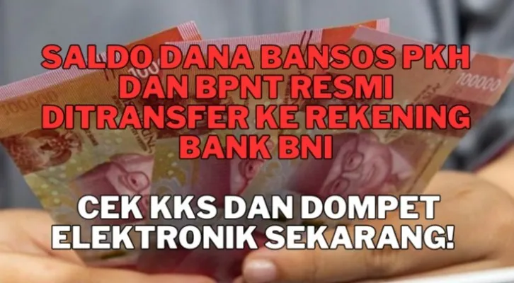 Saldo DANA Bansos PKH dan BPNT Resmi Ditransfer ke Rekening Bank BNI, Cek KKS dan Dompet Elektronik Sekarang! (Foto/Canva: Farida Fakhira)