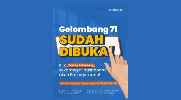 Program Prakerja kembali hadir dengan gelombang terbaru yang pastinya ditunggu-tunggu! (Foto: Instagram/@prakerja.go.id)