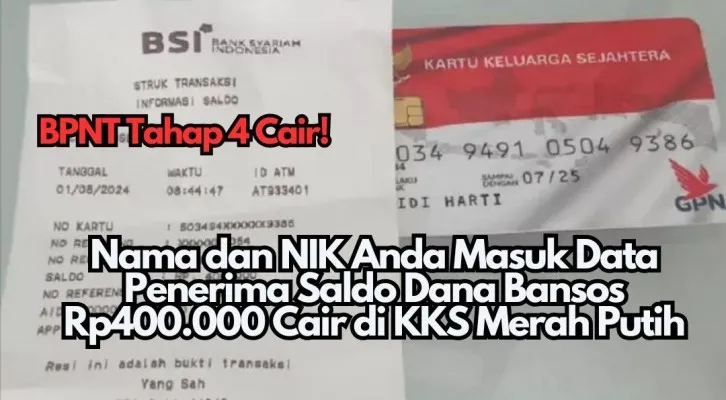 nama dan NIK kamu bisa klaim saldo dana bansos Rp400.000, cek di sini.