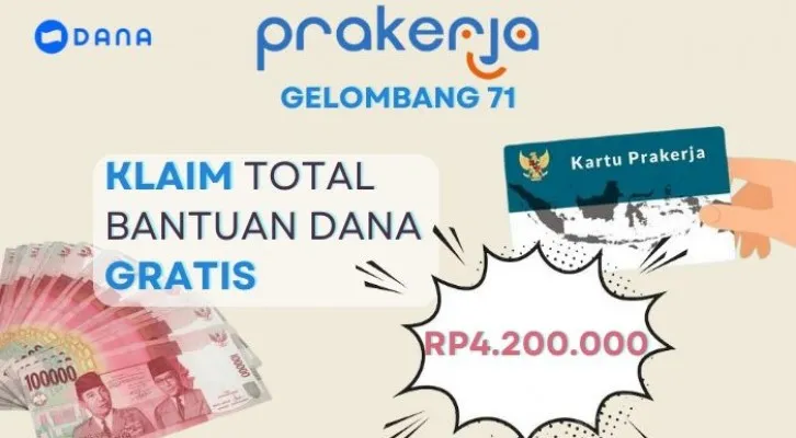 Nama Anda dinyatakan lolos Program Kartu Prakerja Gelombang 71 dan menerima total saldo dana gratis Rp4.200.000. (Foto: Poskota/Aldi Irawan)