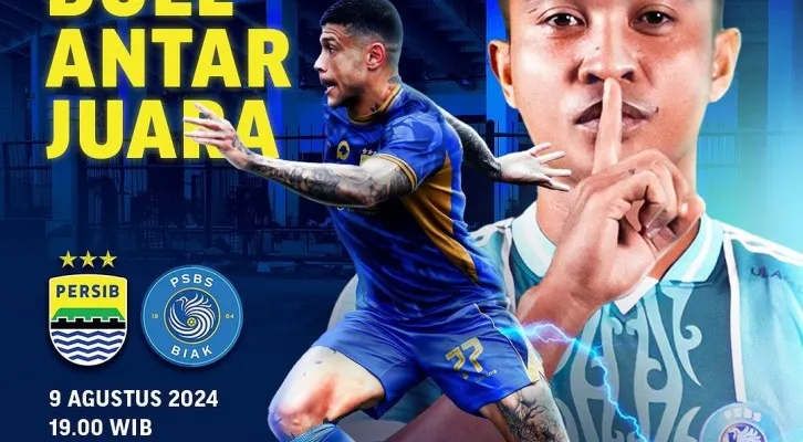 LINK LIVE STREAMING Persib Bandung vs PSBS Biak Hari Ini Jumat 9 Agustus 2024 Pukul 19.00 WIB di Indosiar (Foto Vidio Sport)