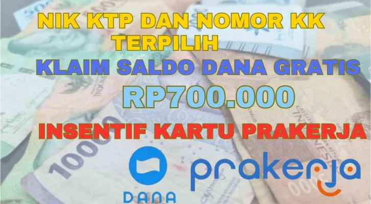 Rp700.000 saldo DANA gratis sebagai insentif lewat Kartu Prakerja berhasil masuk ke dompet elektronik Anda. (Foto: Poskota/Herdyan Anugrah Triguna)