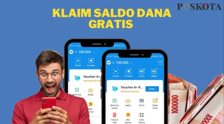 Klik amplop virtual untuk klaim saldo DANA gratis hingga Rp175.000 hari ini. (Poskota/Mutia Dheza Cantika)