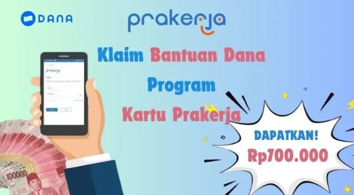 Klaim insentif saldo DANA gratis hingga Rp700.000 yang dapat dicairkan ke dompet elektronik Anda dari Program Kartu Prakerja, cek disini informasi mengenai Gelombang 72. (Poskota/Aldi Harlanda Irawan)