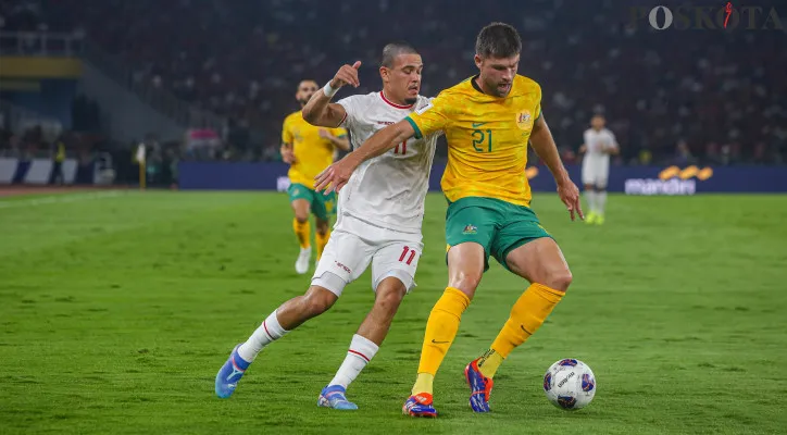 Potret pertemuan pertama Indonesia bs Australia di Stadion Utama Gelora Bung Karno, Jakarta. (Poskota/Ahmad Tri Hawaari)