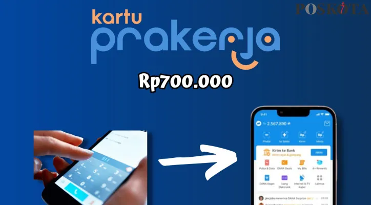 Siapkan dompet elektornik kamu untuk dapatkan insentif Rp700.000 dari Kartu Prakerja. (Foto: Poskota/Adam Ganefin)