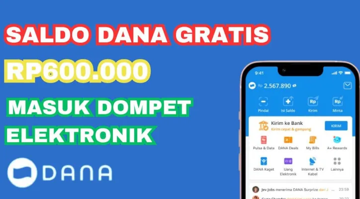 Saldo DANA Gratis Rp600.000 masuk ke dompet elektronik Anda. Cek di sini hadiahnya. (Poskota/Herdyan Anugrah Triguna)