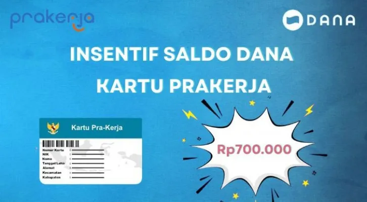 Dapatkan saldo DANA gratis hingga Rp700.000 ke dompet elektronik Anda dari Insentif Program Prakerja, Cek disini informasi lengkapnya mengenai Gelombang 72. (Poskota/Aldi Harlanda Irawan)