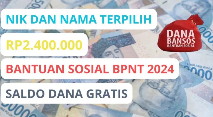 Nama Anda terpilih menerima saldo dana gratis Rp2.400.000 dari bantuan sosial BPNT 2024. Cairnya ke rekening BRI, BNI, dan Mandiri (Poskota/Herdyan Anugrah Triguna)