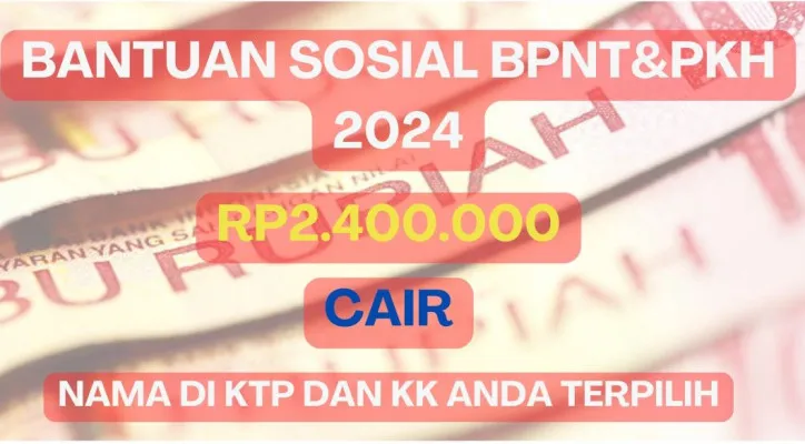 Nama di KTP dan KK Anda mendapatkan total saldo dana gratis Rp2.400.000 melalui bantuan sosial BPNT dan PKH 2024.  (Poskota/Herdyan Anugrah Triguna)