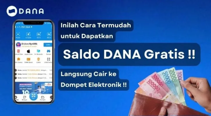 Cukup satu kali klik saja, bisa dapatkan saldo DANA gratis hingga Rp195.000 yang bisa langsung terkirim ke dompet elektronik. (Poskota/Aldi Harlanda Irawan)