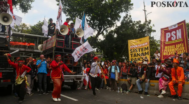 Ilustrasi aksi demo yang berlangsung di Jakarta. Poskota/Ahmad Tri Hawaari