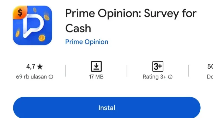 Coba aplikasi penghasil uang gratis dengan isi survei online. (Google Play Store)