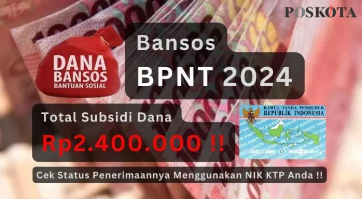 Bagi Anda dengan NIK KTP yang sudah terdaftar di kemensos RI, behak tas saldo dana gratis Rp2.400.000 cair ke rekening KKS secara bertahap. Cek sekarang!.(Poskota/Aldi Harlanda Irawan)