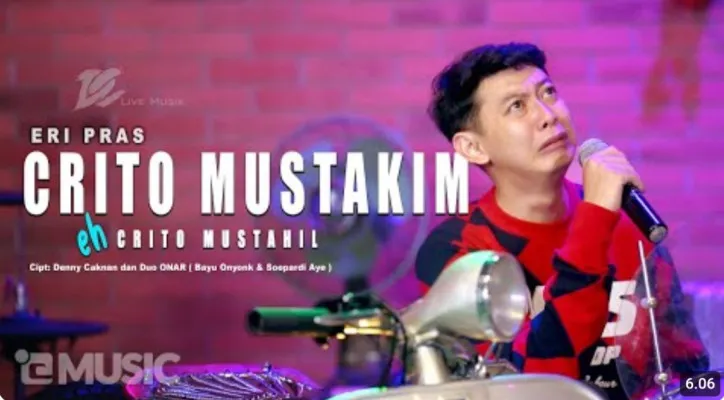 Lirik lagu 'Crito Mustahil' - Eri Pras dan terjemahannya (Foto/YouTube: DC Production)