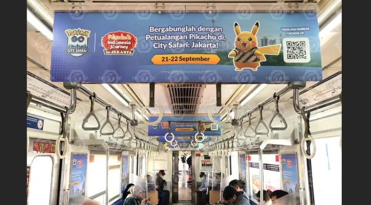 Foto: Salah satu tampilan iklan Morata Advertising yang ada di Kereta KRL. (Dok. Morata Advertising)