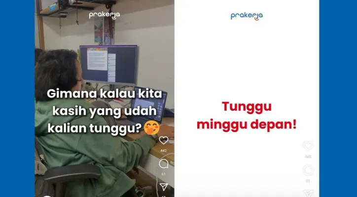 Postingan pihak manajemen yang memberi petunjuk pembukaan Program Kartu Prakerja gelombang 72. (Instagram/@prakerja.go.id)