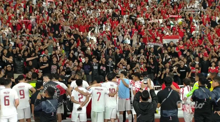 Ilustrasi Timnas Indonesia saat berlaga di GBK. (X/Habis nonton film)