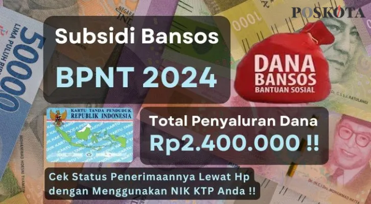 NIK beserta nama Anda di KTP dapat menerima penyaluran subsidi dana dengan saldo bertotalkan Rp2.400.000 dari pemerintah via program BPNT 2024, cek disini informasi selengkapnya. (Poskota/Aldi Harlanda Irawan)