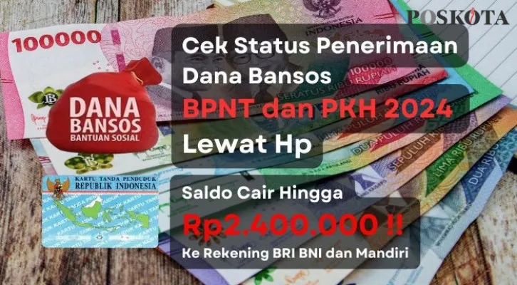 NIK KTP serta KK atas nama Anda terpilih untuk menerima penyaluran subsidi dana Rp2.400.000 dari pemerintah melalui bantuan sosial BPNT dan PKH 2024, cek disini informasi selengkapnya. (Poskota/Aldi Harlanda Irawan)