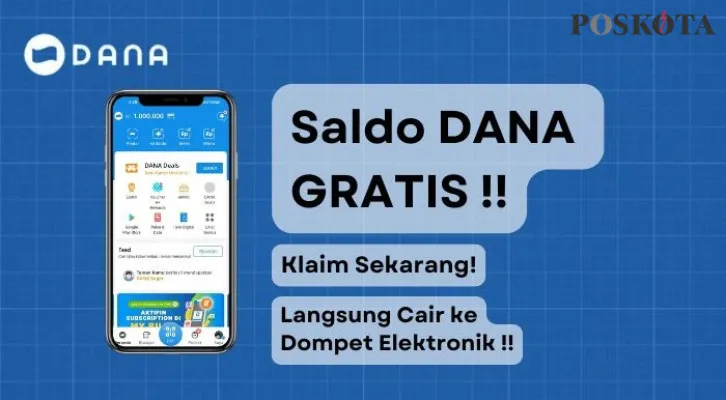 Pakai cara ini, Anda bisa hasilkan saldo DANA gratis hingga Rp100.000 yang langsung cair ke akun dompet elektronik. (Poskota/Aldi Harlanda Irawan)