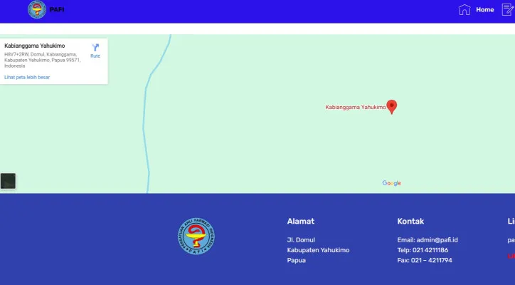 Tangkapan Layar Website PAFI Kabupaten Yahukimo, Papua. (pafikabyahukimo.org)