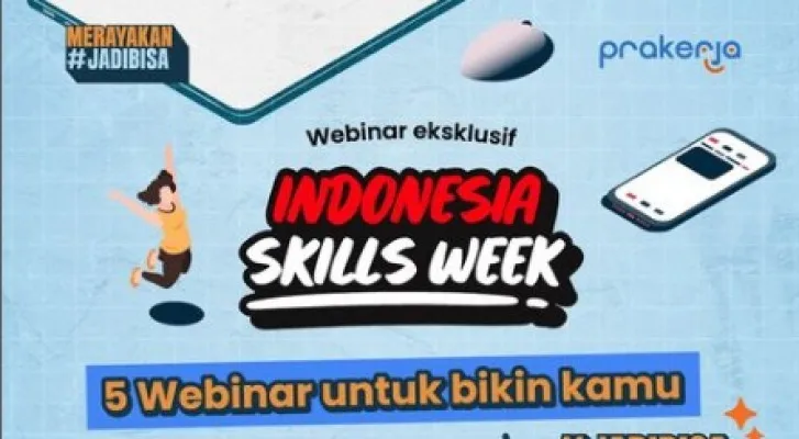 Ikuti pelatihan gratis dan murah serta webinar copywriting di Indonesia Skills Week Prakerja. (Instagram/@prakerja.go.id)