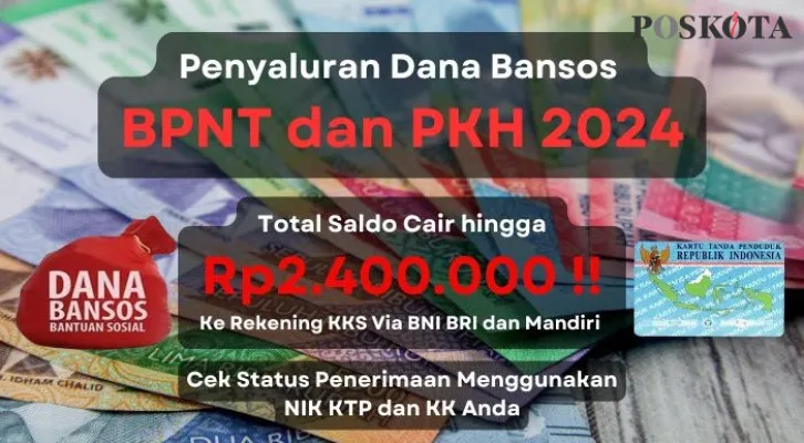 NIK di KTP dan KK milik Anda telah dinyatakan beruntung sebagai penerima total saldo dana Rp2.400.000 dari pemerintah melalui program BPNT dan PKH 2024, cek disini informasi selengkapnya. (Poskota/Aldi Harlanda Irawan)