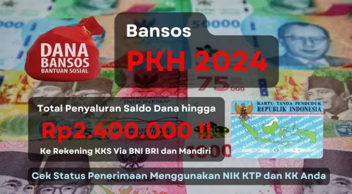 Komponen penerima manfaat dengan NIK KTP dan KK yang sudah terverifikasi ini dapat menerima dana bansos PKH 2024, total pencairan saldo hingga Rp2,4 juta ke rekening KKS. (Poskota/Aldi Harlanda Irawan)