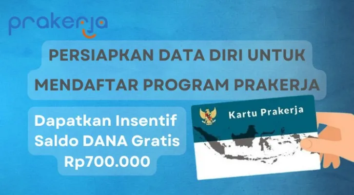 Persiapkan data diri Anda untuk mendaftar dan mengikuti Program Prakerja, simak berikut ini cara dan langkahnya dan dapatkan insentif saldo DANA gratis Rp700.000 ke dompet elektronik. (Poskota/Aldi Harlanda Irawan)