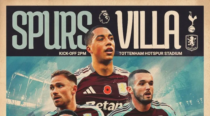 Tottenham Hotspur vs Aston Villa: jadwal, link live streaming dan prediksi line up pertandingan malam nanti. (X/ Aston Villa)