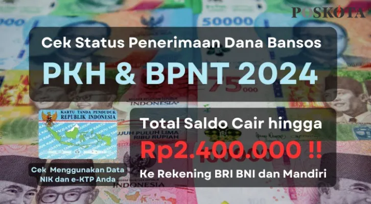 NIK e-KTP atas nama Anda telah terverifikasi untuk menerima penyaluran saldo dana Rp2.400.000 dari subsidi bansos PKH dan BPNT 2024, cek disiini status penerimaannya bulan November. (Poskota/Aldi Harlanda Irawan)