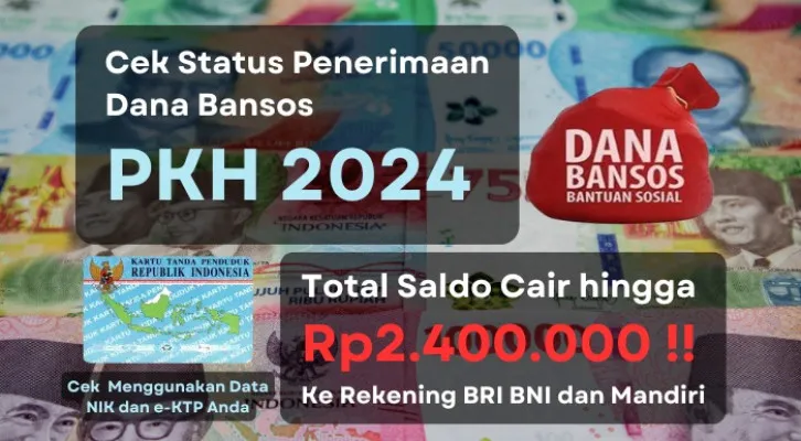 NIK KTP atas nama Anda terpilih untuk menerima subsidi saldo dana bansos PKH 2024, dengan total pencairan hingga Rp2.400.000 ke rekening BRI BNI dan Mandiri, Cek disini selengkapnya! (Poskota/Aldi Harlanda Irawan)