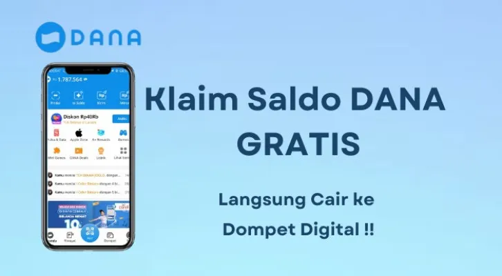 Klaim saldo DANA gratis hingga ratusan ribu kini semakin muidah hanya dengan mengikuti cara berikut. (Poskota/Aldi Harlanda Irawan)