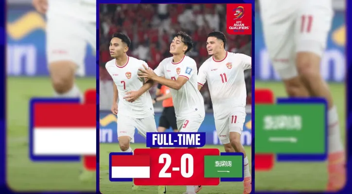 Timnas Indonesia naik ke posisi 3 klasemeng grup C Kualifikasi Piala Dunia 2026 zona Asia (Instagram @afcasiancup)