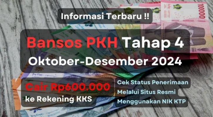 Dana Bansos PKH Tahap 4 2024 dengan saldo Rp600.000 dapat diterima KPM ke rekening KKS melalui Himbara. (Poskota/Aldi Harlanda Irawan)