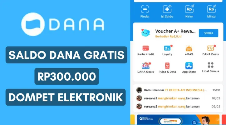 Selamat! Cair saldo DANA gratis Rp300.000 dari aplikasi penghasil uang ke dompet elektronik untuk hari ini 28 November 2024. Klaim sekarang juga di sini! (Poskota/Herdyan)