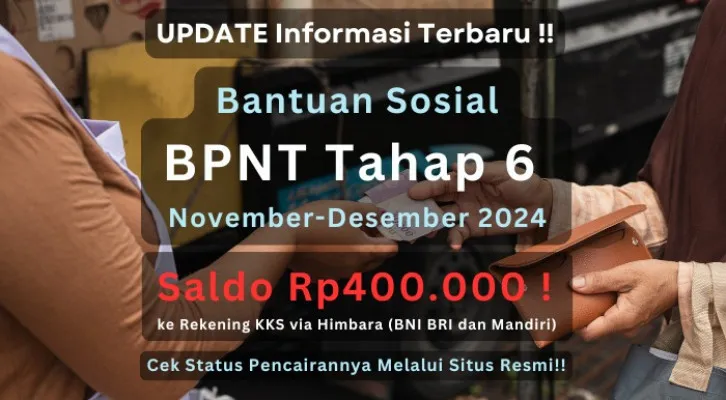 Sudah SPM! Bansos BPNT tahap 6 2024 dengan saldo Rp400.000 akan segera tersalurkan ke rekening KKS masing-masing KPM, informasi selengkapnya cek disini. (Poskota/Aldi Harlanda Irawan)