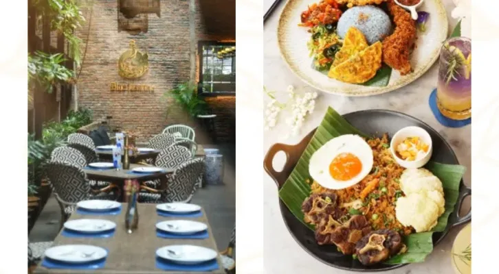 Kolase suasana restoran Blue Jasmine yang di Jl. Kyai Maja, Kebayoran Baru, Jakarta Selatan. (Bluejasminejkt.com)