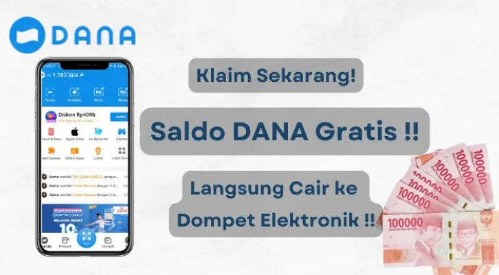 Dapatkan dan klaim saldo DANA gratis dengan mudah, hingga Rp185.000 bisa dicairkan ke dompet elektronik. (Poskota/Aldi Harlanda Irawan)